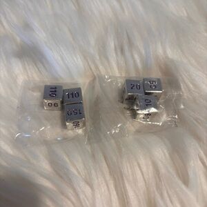 Set of 6 metal dice with numbers